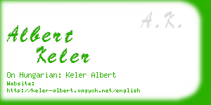 albert keler business card